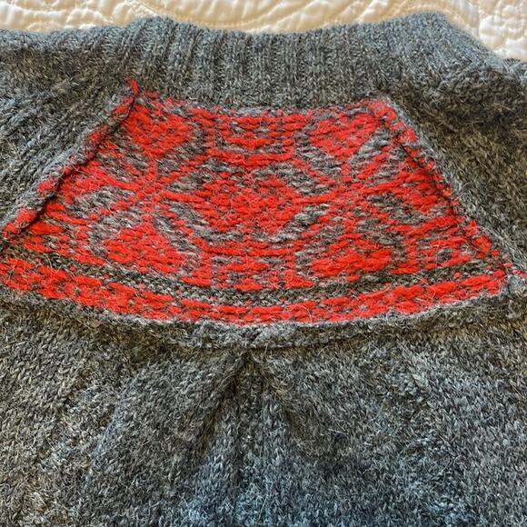 Free People Alpaca Wool Blend Button Front Cardigan Sweater Grey Medium - Picture 10 of 10